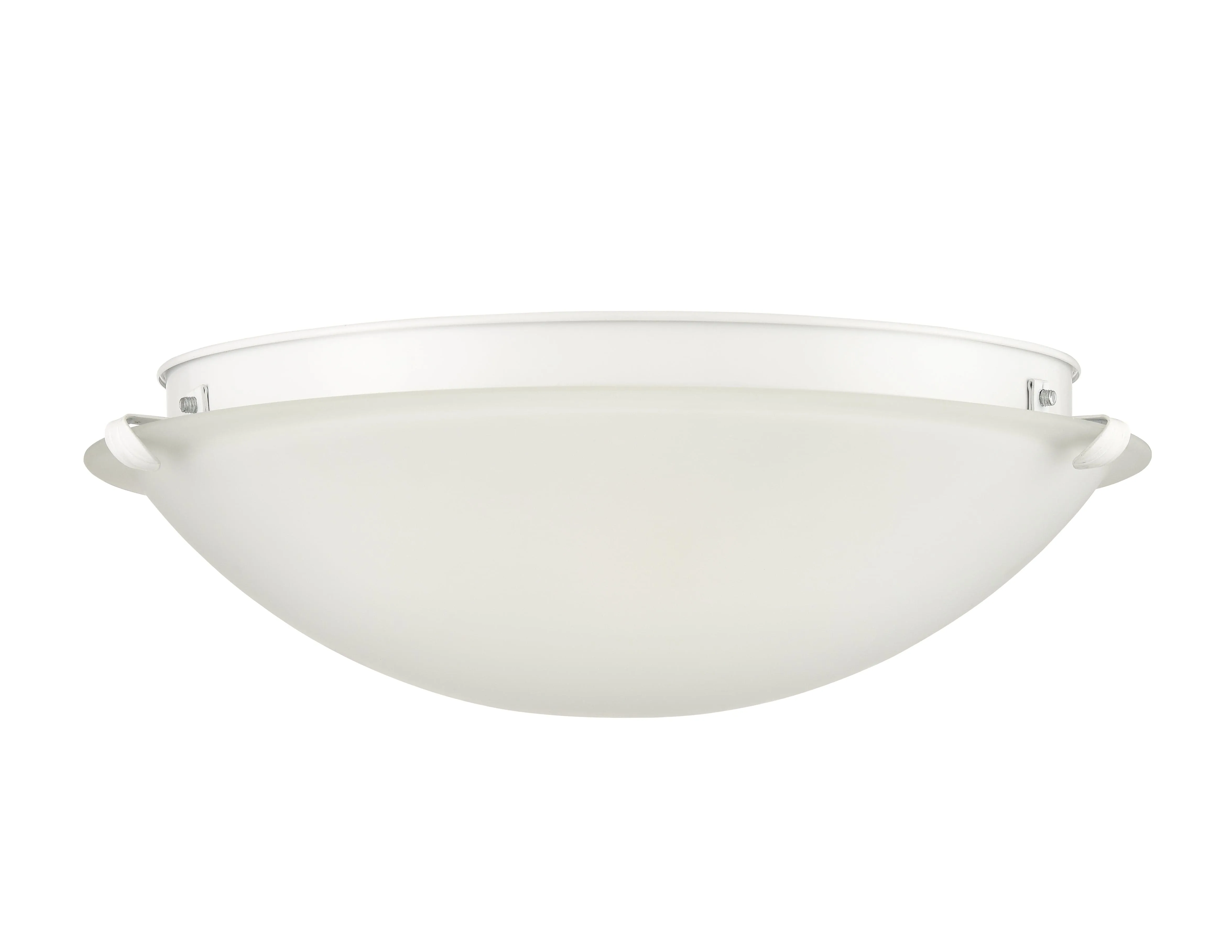 Flush Mount Fixture - Matte White - Frosted Glass - 16in. Diameter - E26 Medium Base