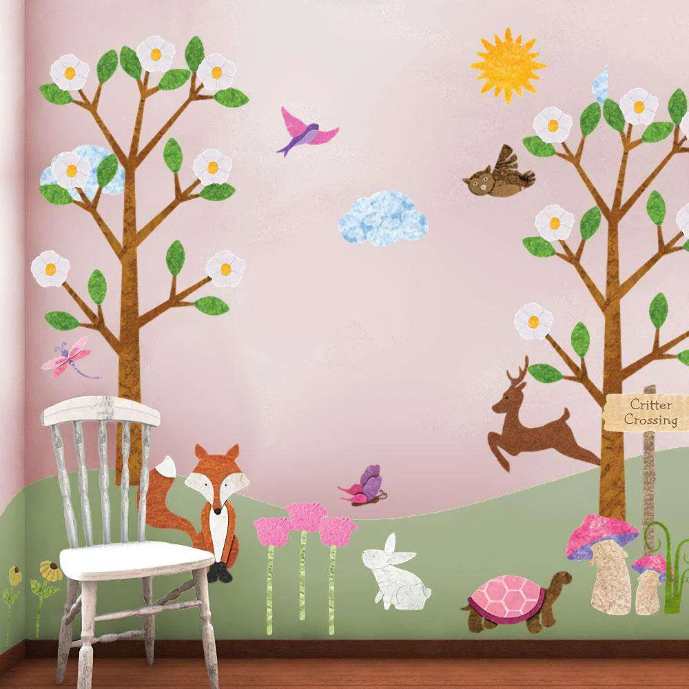 Forest Friends (for Girls) Wall Sticker Kit - Forest Animal Decals - JUMBO SET