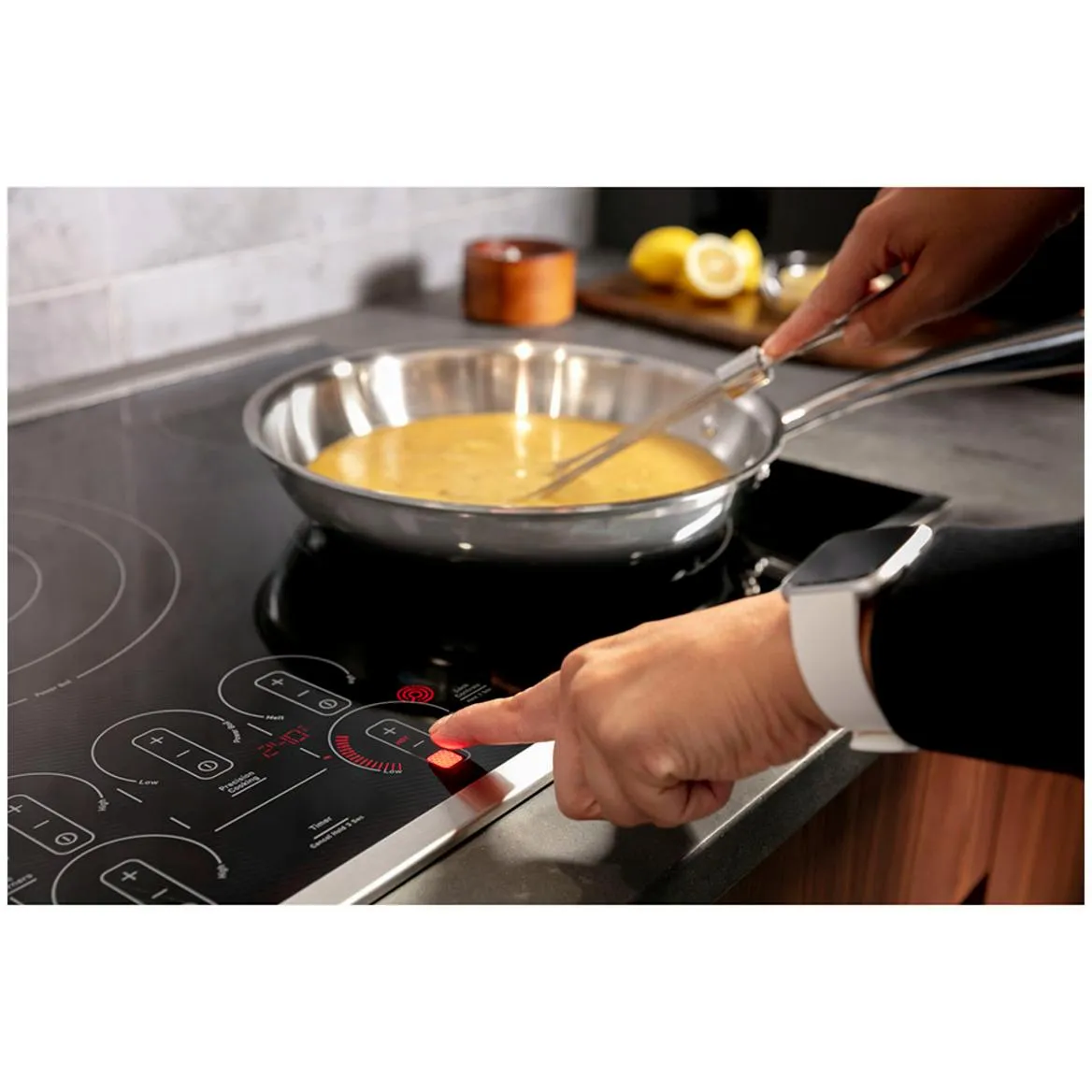 GE Profile 30-inch Built-in Electric Cooktop With Wi-Fi PEP7030DTBB