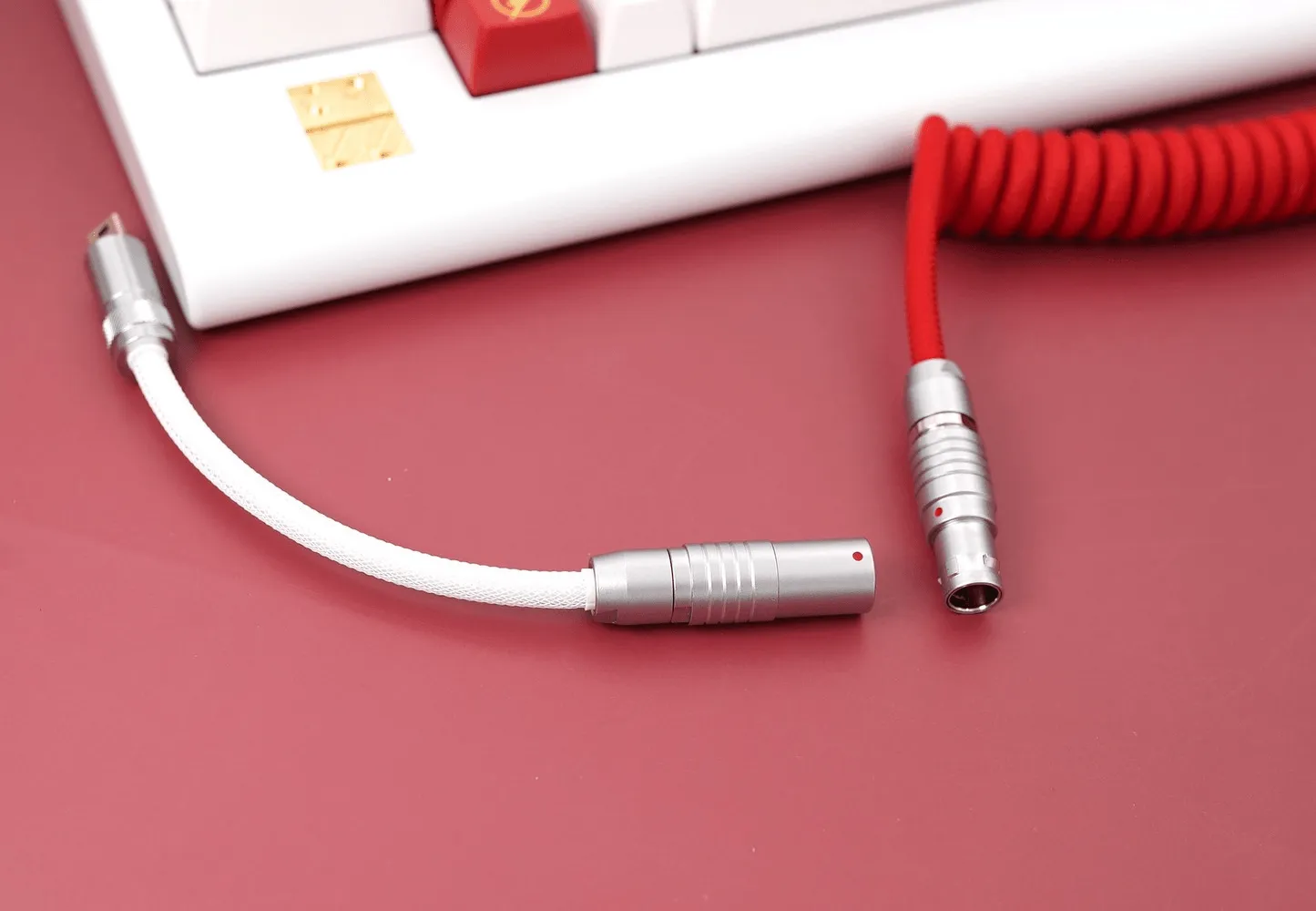 GeekCable Red White Handmade Customized Mechanical Keyboard Cable