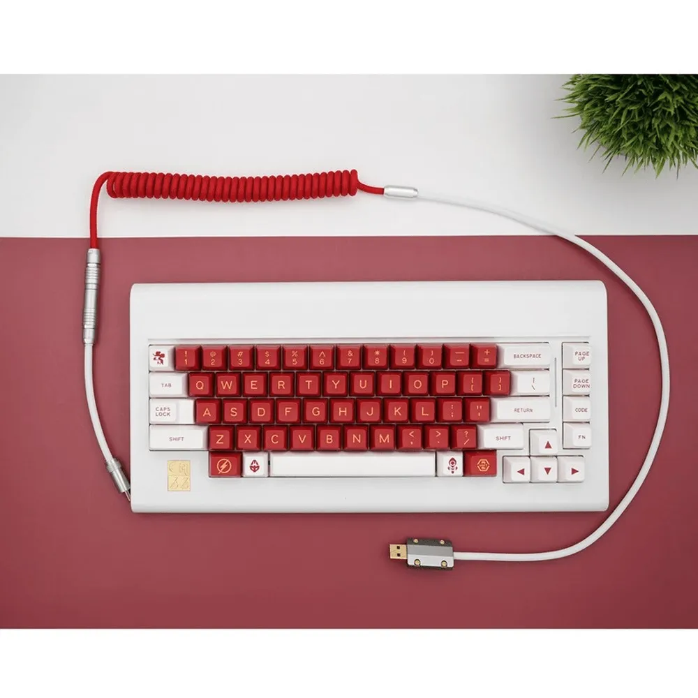 GeekCable Red White Handmade Customized Mechanical Keyboard Cable