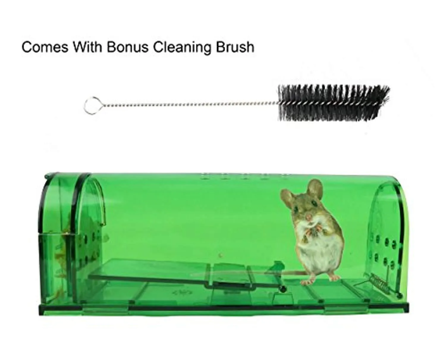 GoBold Humane Smart Mouse Trap–2 Pack No Kill, Live Catch and Release Mousetraps–Safe Around Kids & Pets–Works for Mice, Rats & Other Small Rodents–2019 Updated Design–Cleaning Brush Included