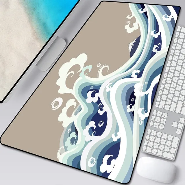 Great Wave Off Art Large Size Mouse Pad Anime Cute Natural Rubber PC Computer Gaming Mousepad Desk Mat Locking Edge for CSGO LOL