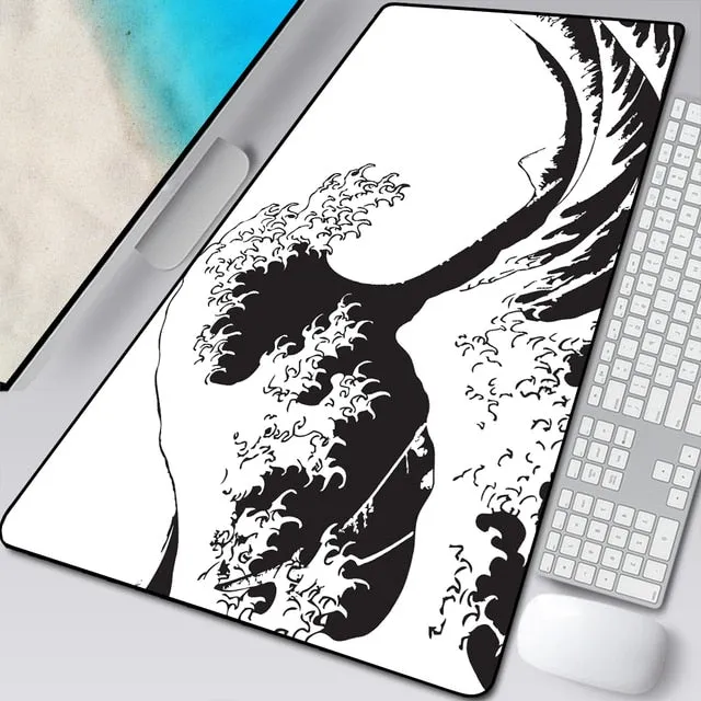 Great Wave Off Art Large Size Mouse Pad Anime Cute Natural Rubber PC Computer Gaming Mousepad Desk Mat Locking Edge for CSGO LOL