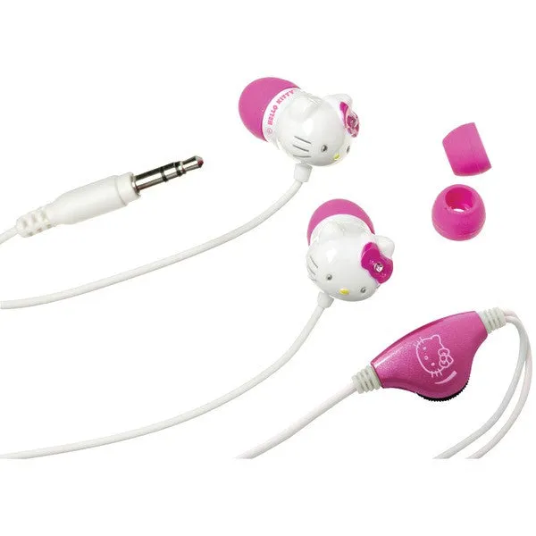 HELLO KITTY KT2084 Earbuds with In-Line Volume Control