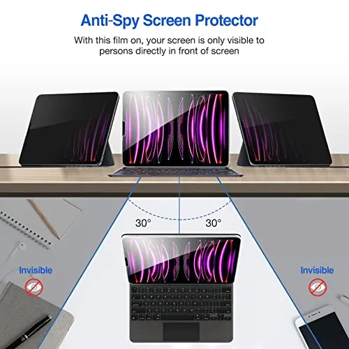 iPad Pro 12.9" 3rd Gen/ 4th Gen/ 5th Gen/ 6th Gen Privacy Tempered Glass Screen Protector | ProCase