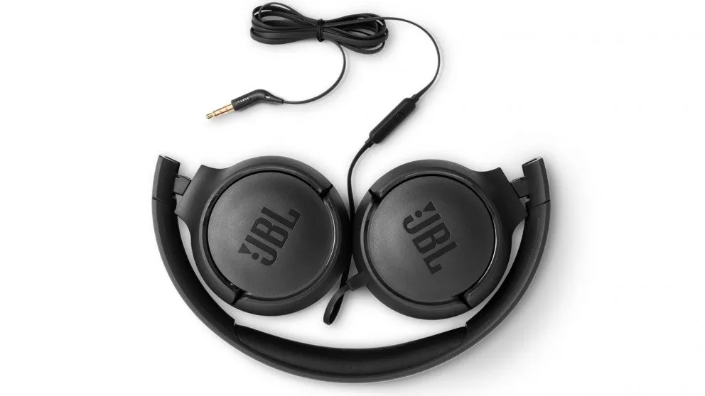 JBL T500 Wired On Ear Headphones Black 4306352