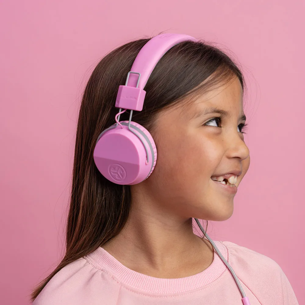 JBuddies Studio On-Ear Kids Wired Headphones Pink/Gray