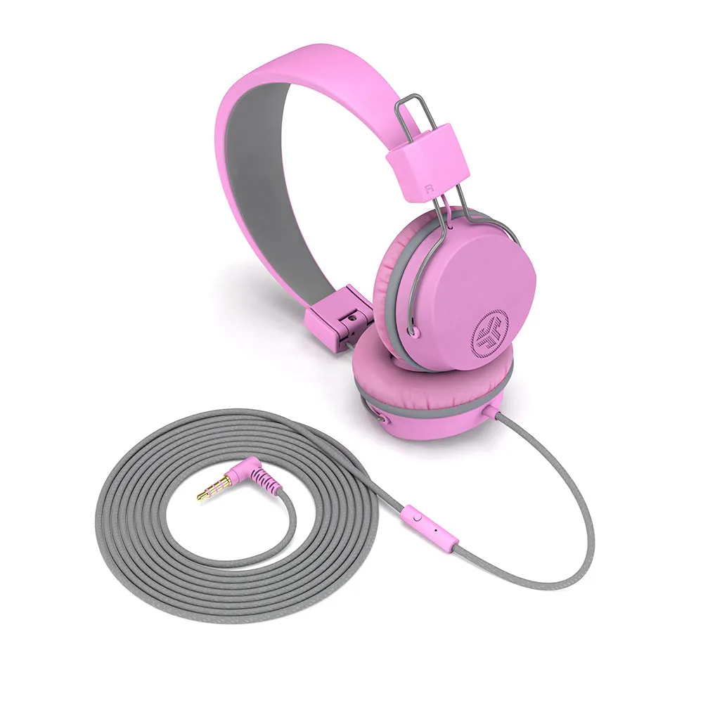 JBuddies Studio On-Ear Kids Wired Headphones Pink/Gray