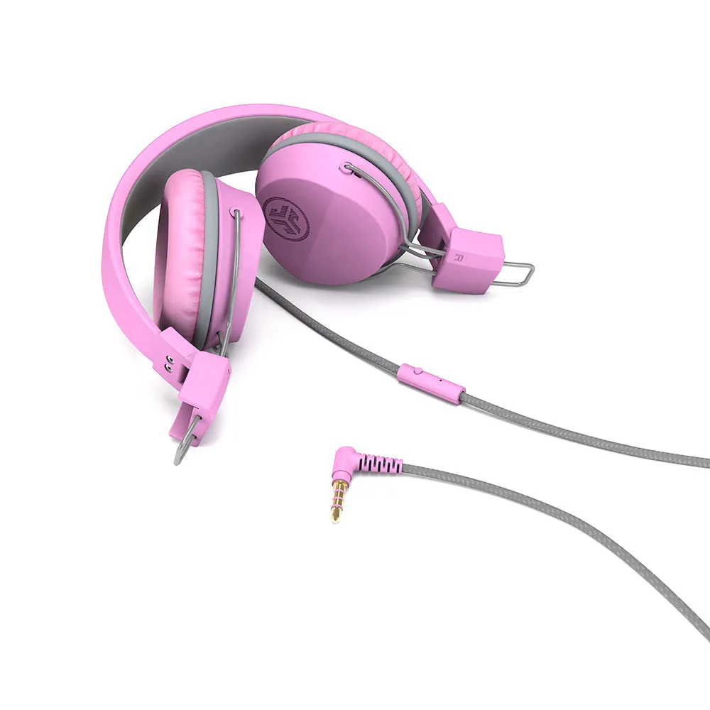 JBuddies Studio On-Ear Kids Wired Headphones Pink/Gray