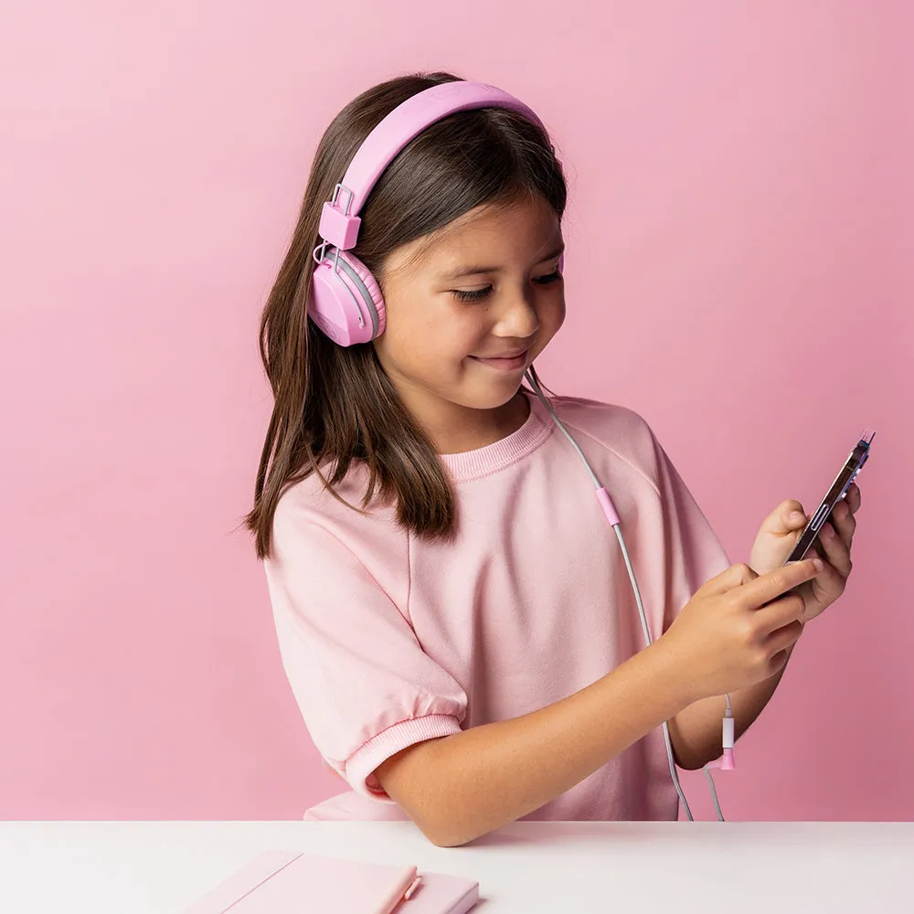 JBuddies Studio On-Ear Kids Wired Headphones Pink/Gray