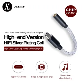 JCALLY JM20 CS43131 Audio DAC Type-C To 3.5MM Earphone Adapter