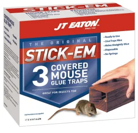 J.T. Eaton 144N Mouse Glue Trap, 6 in L, 3-1/2 in W, 2-1/2 in H, Glue Locking :PK3: QUANTITY: 1