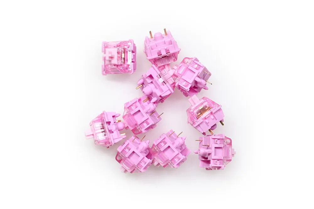 JWICK Pink Jade Linear Switch 5pin RGB SMD 62g mx switch for mechanical keyboard 50m POM Nylon Long Spring Pink