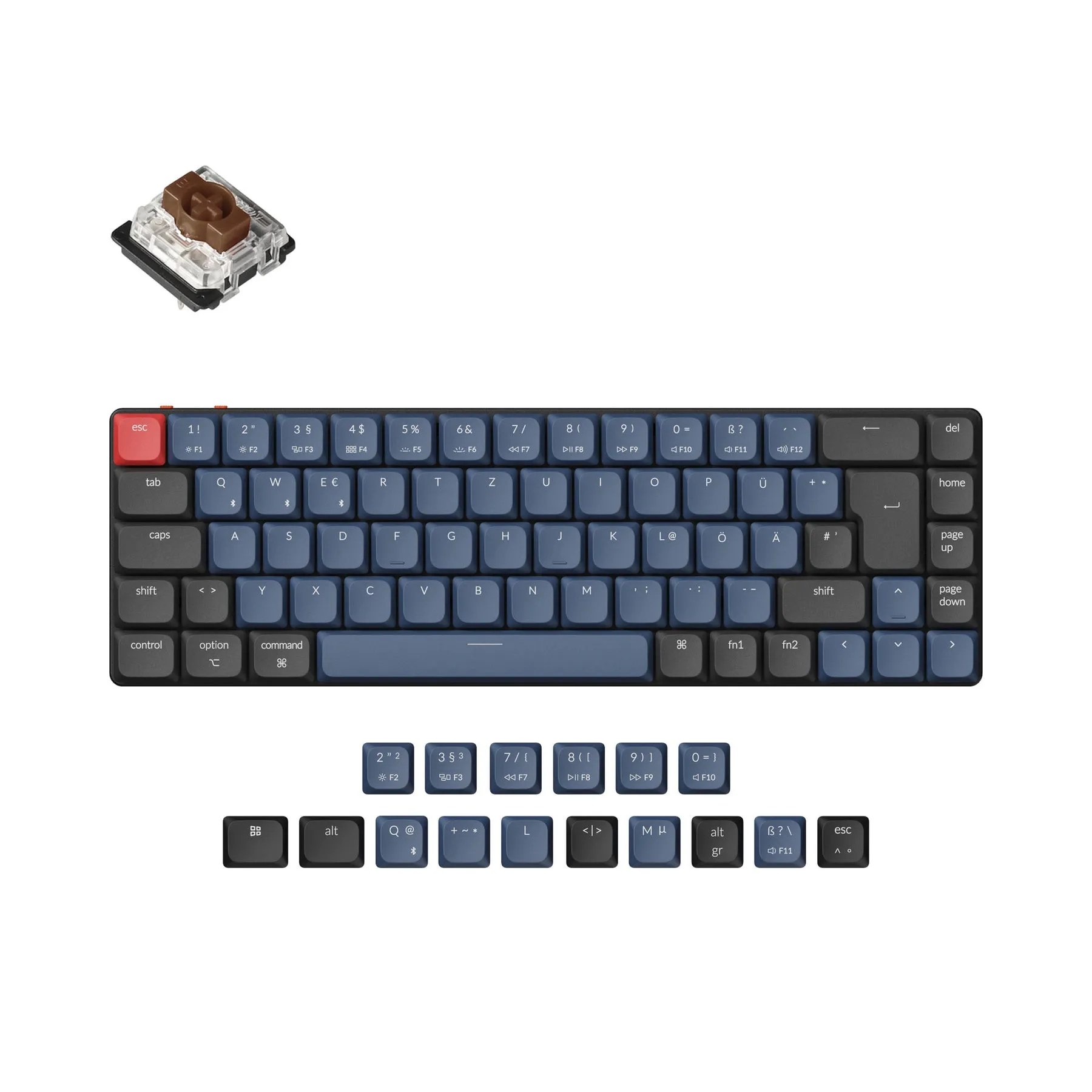 Keychron K7 Pro QMK/VIA Wireless Custom Mechanical Keyboard ISO Layout Collection