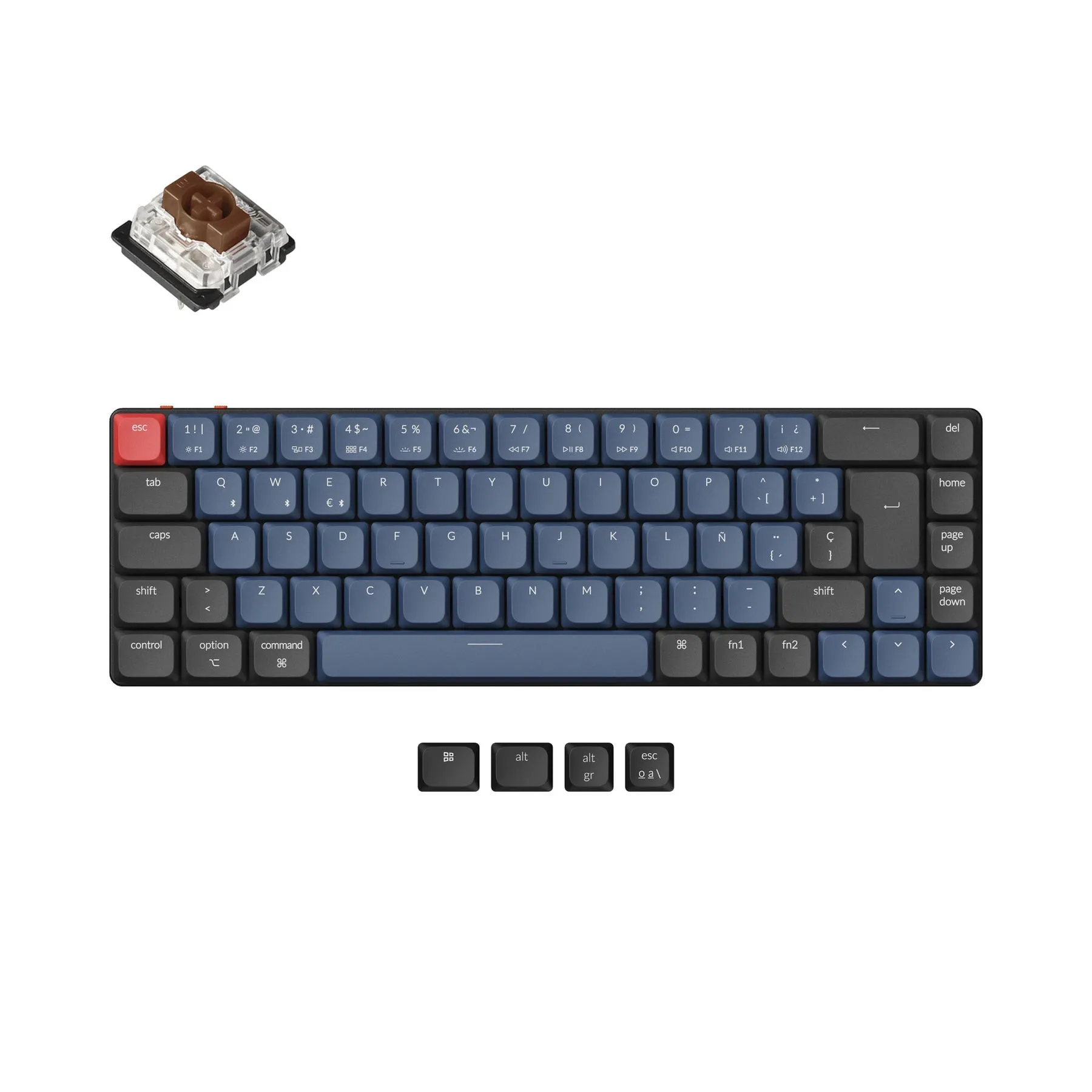 Keychron K7 Pro QMK/VIA Wireless Custom Mechanical Keyboard ISO Layout Collection