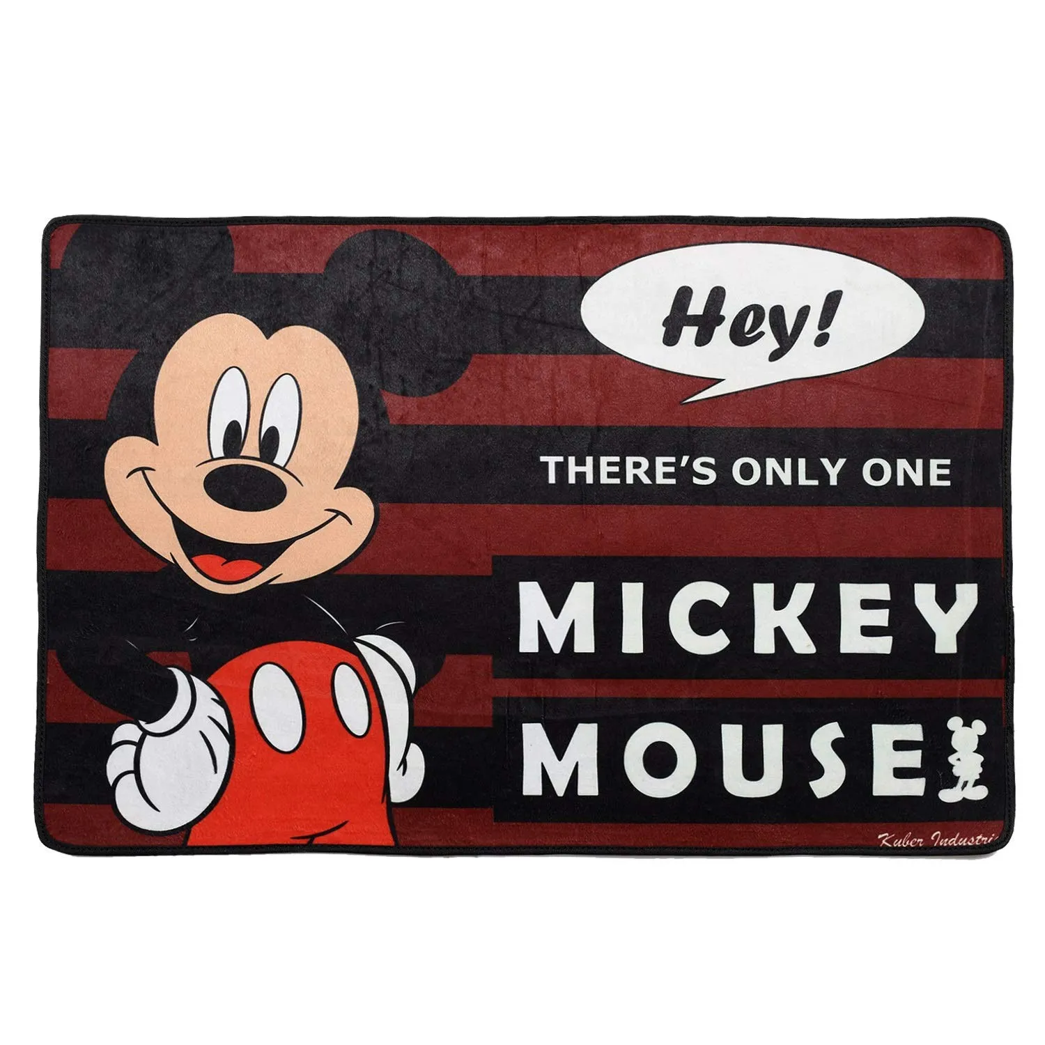 Kuber Industries Disney Team Mickey Mouse Cars 4 Pieces Anti-Slip Door Mat 23"x15" (Maroon & Black & Brown & Royal Blue) - CTKTC46095