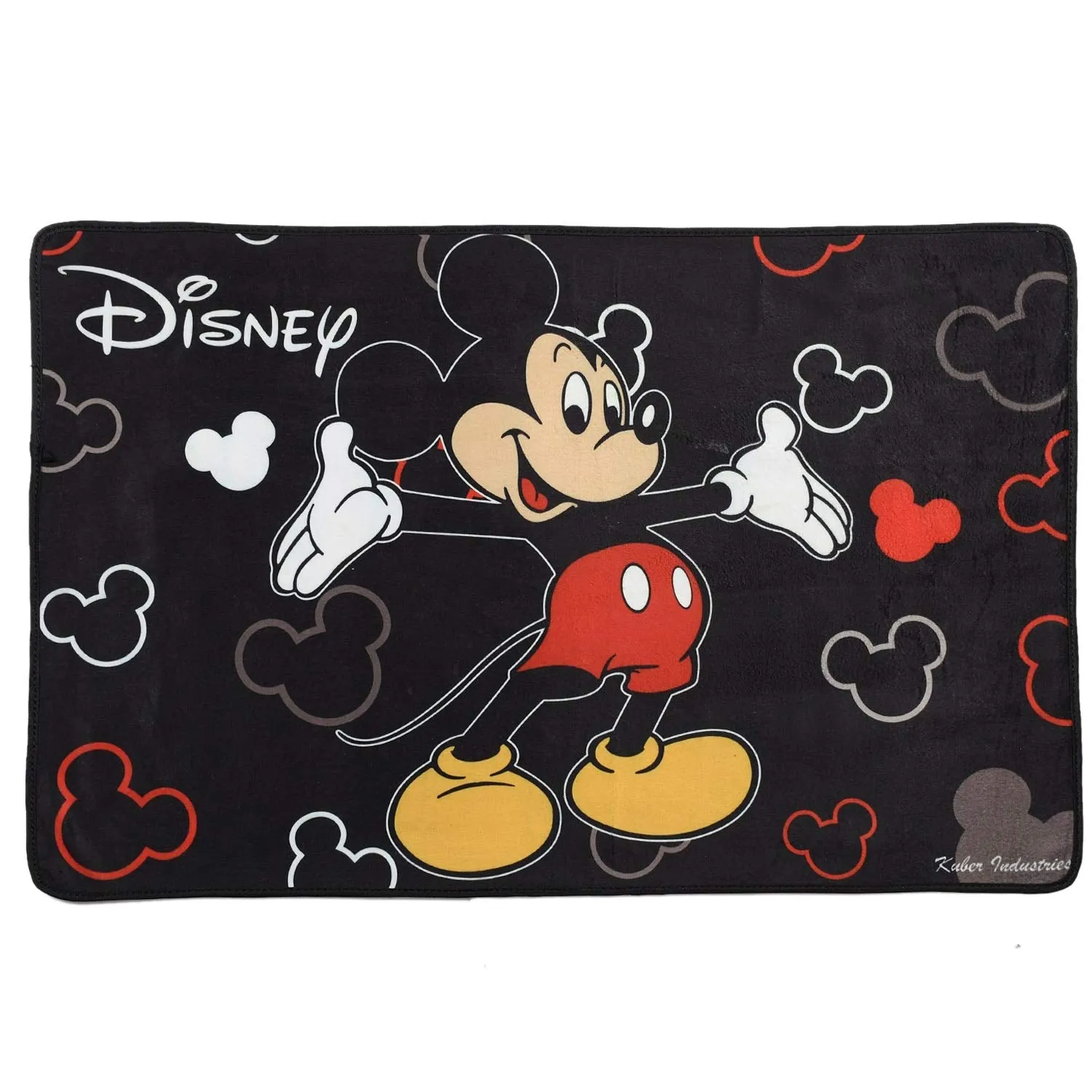 Kuber Industries Disney Team Mickey Mouse Cars 4 Pieces Anti-Slip Door Mat 23"x15" (Maroon & Black & Brown & Royal Blue) - CTKTC46095