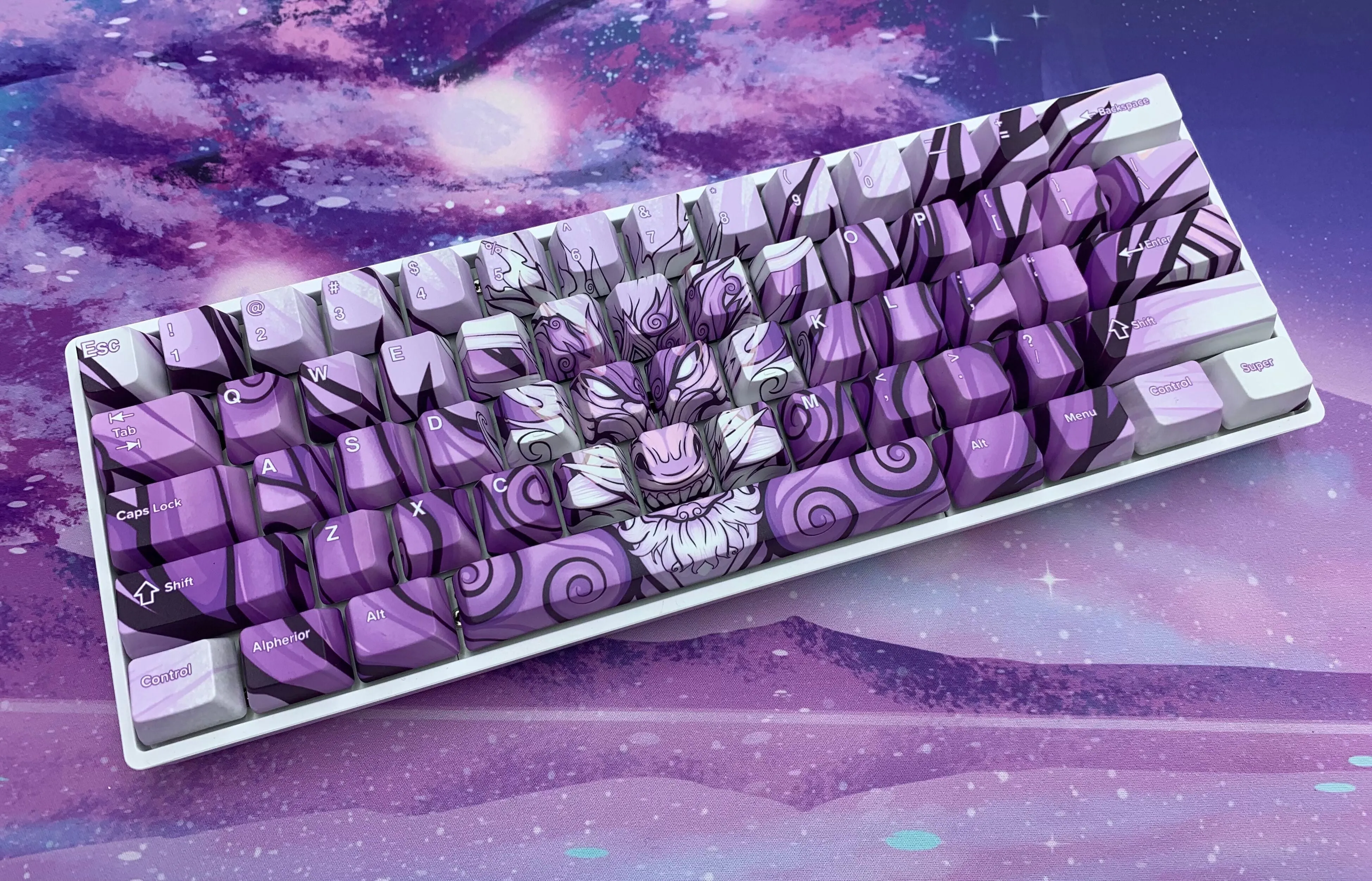 Lavender Oni Dragon Keycap Set - Alpherior Keys