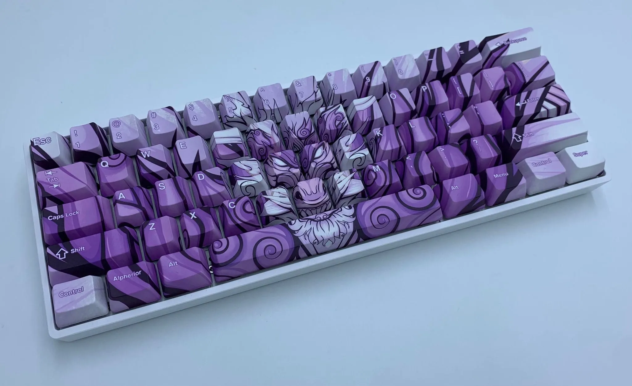 Lavender Oni Dragon Keycap Set - Alpherior Keys