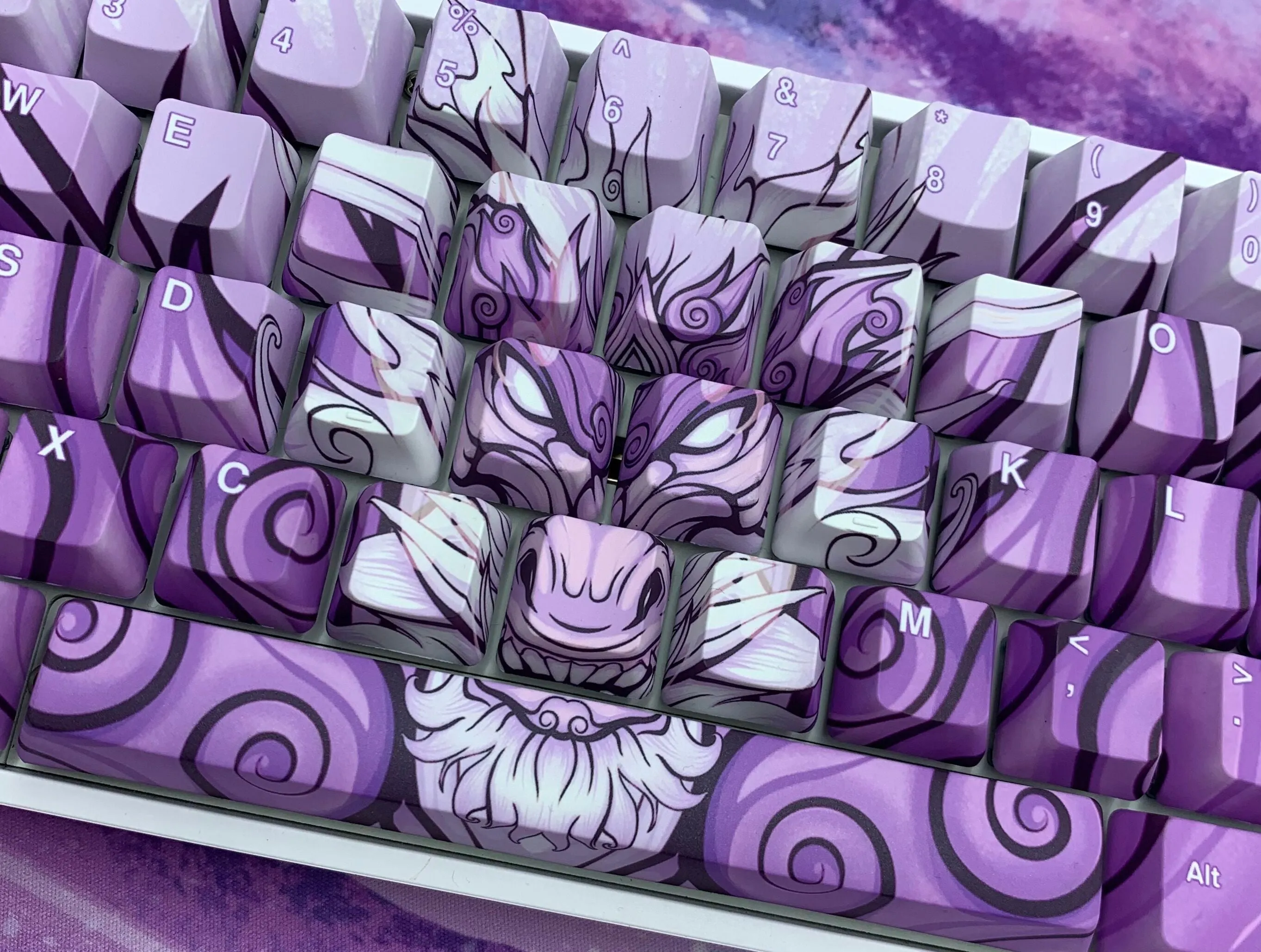 Lavender Oni Dragon Keycap Set - Alpherior Keys