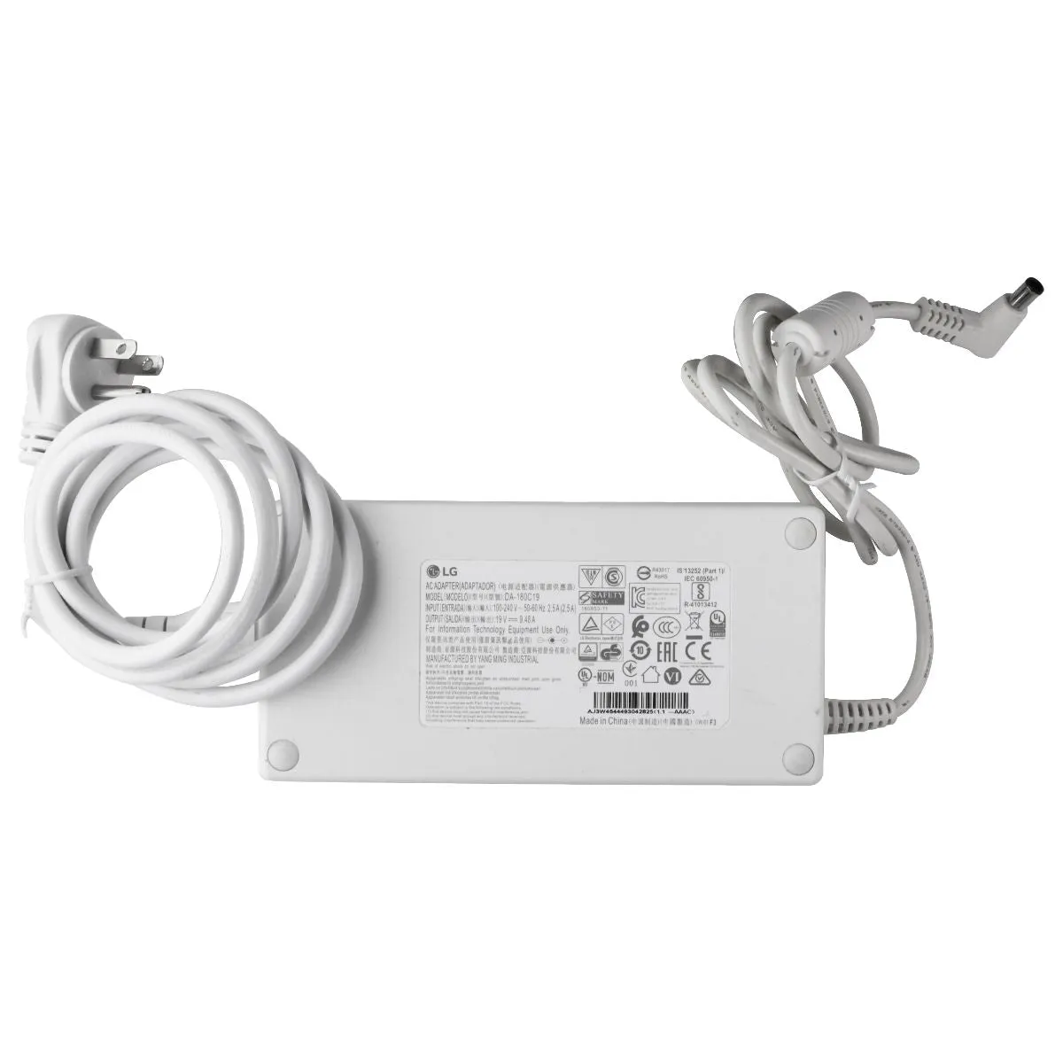 LG (19V) Power Adapter with Plum Cable (DA-180C19) - White