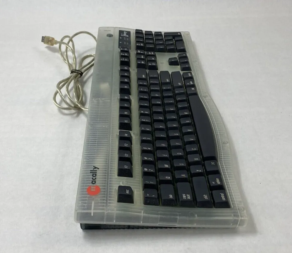 Macally iKey 4 Wired USB Computer Keyboard Clear Tested