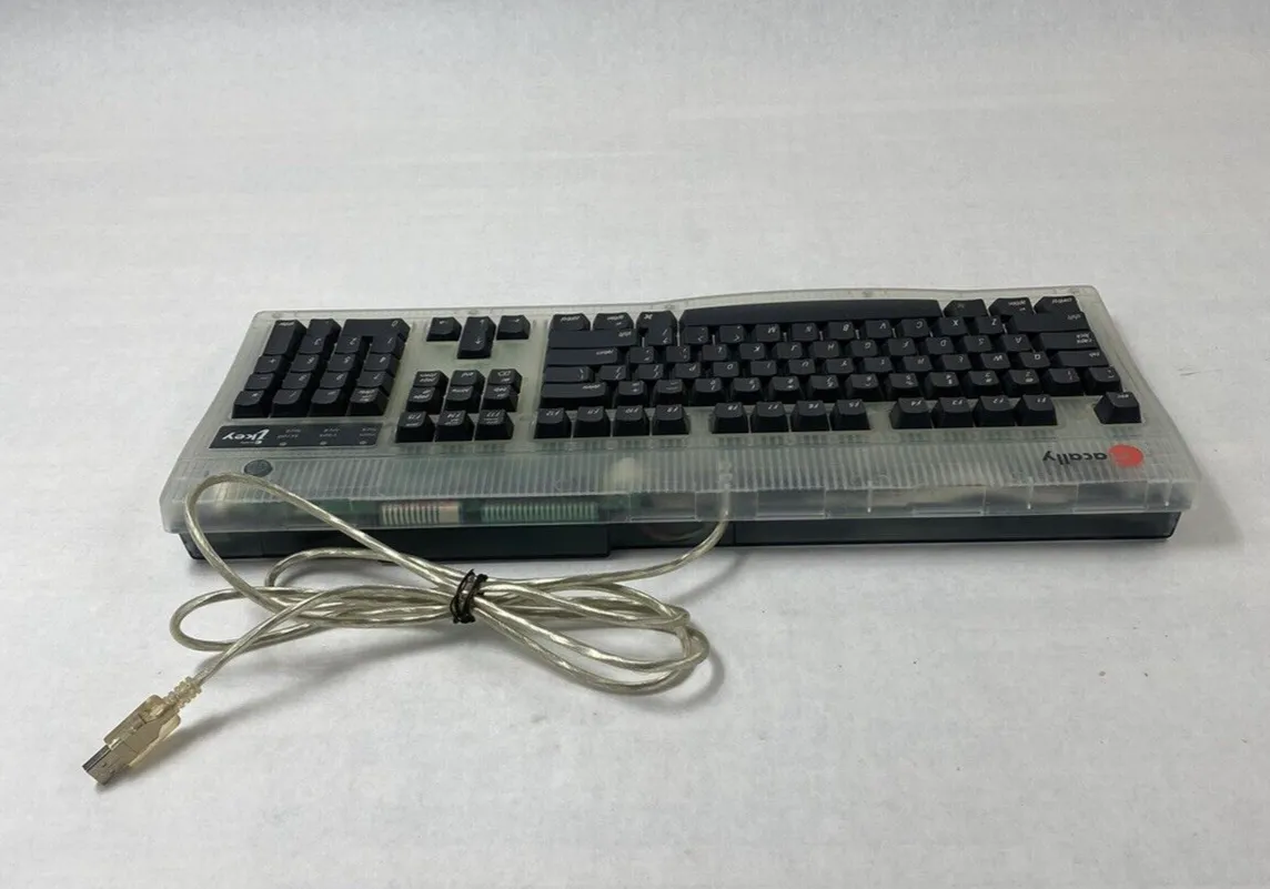 Macally iKey 4 Wired USB Computer Keyboard Clear Tested