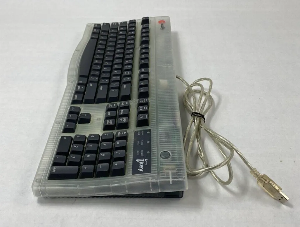 Macally iKey 4 Wired USB Computer Keyboard Clear Tested