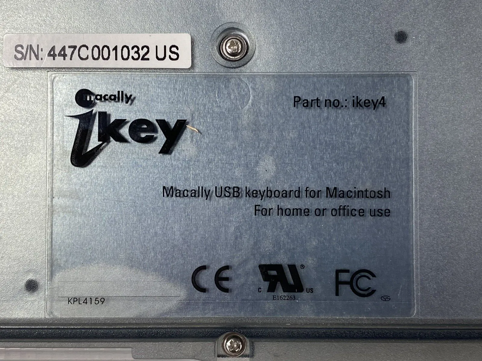 Macally iKey 4 Wired USB Computer Keyboard Clear Tested