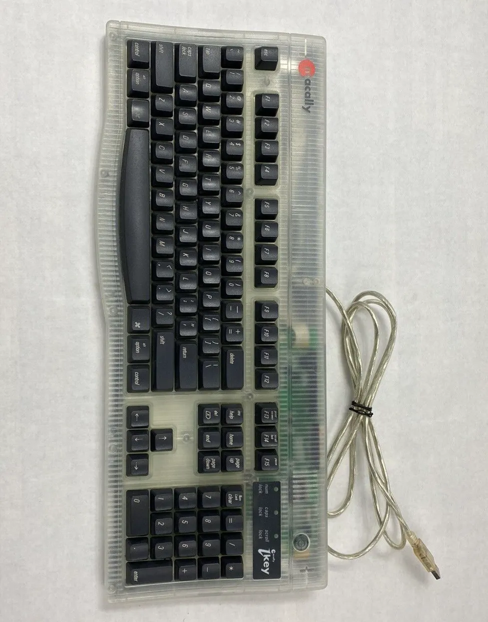 Macally iKey 4 Wired USB Computer Keyboard Clear Tested