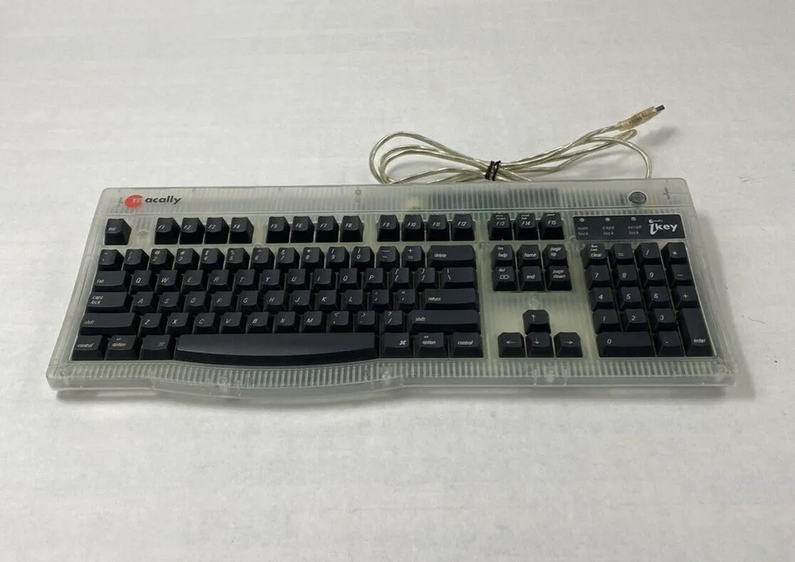 Macally iKey 4 Wired USB Computer Keyboard Clear Tested