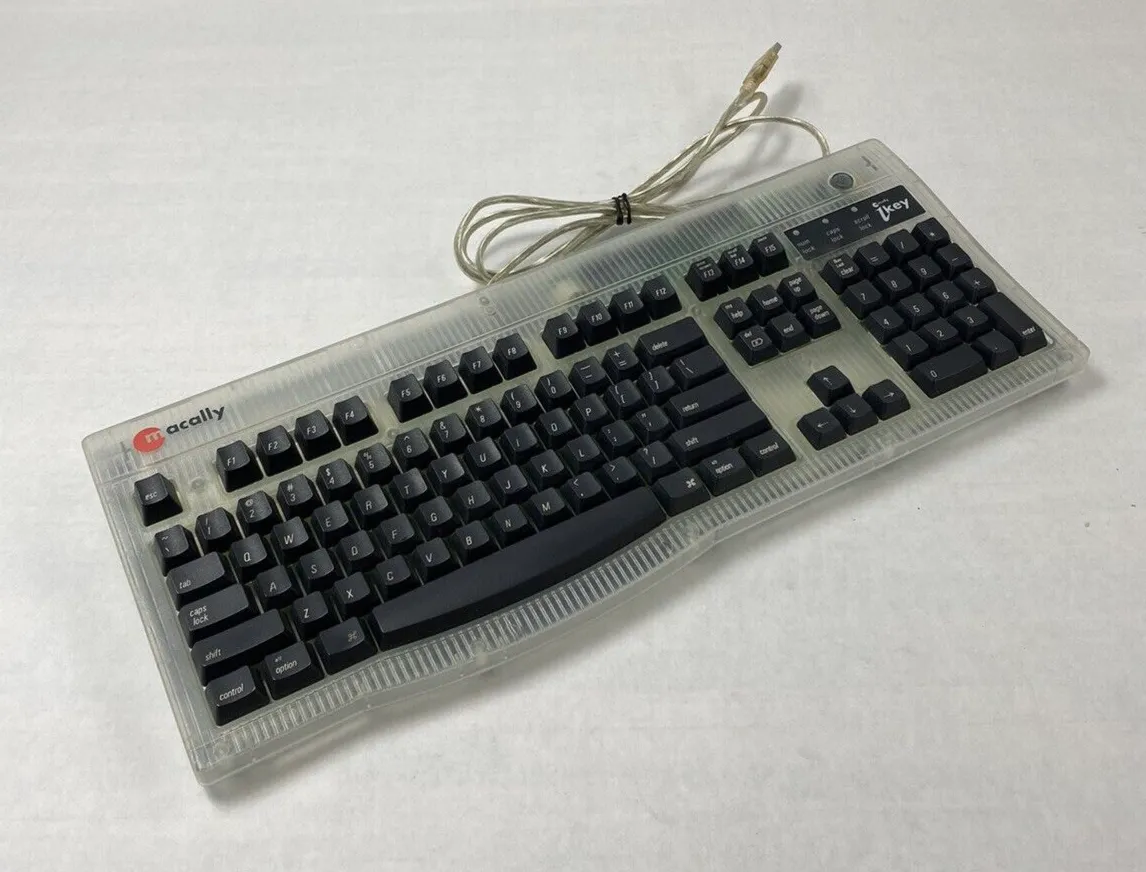 Macally iKey 4 Wired USB Computer Keyboard Clear Tested