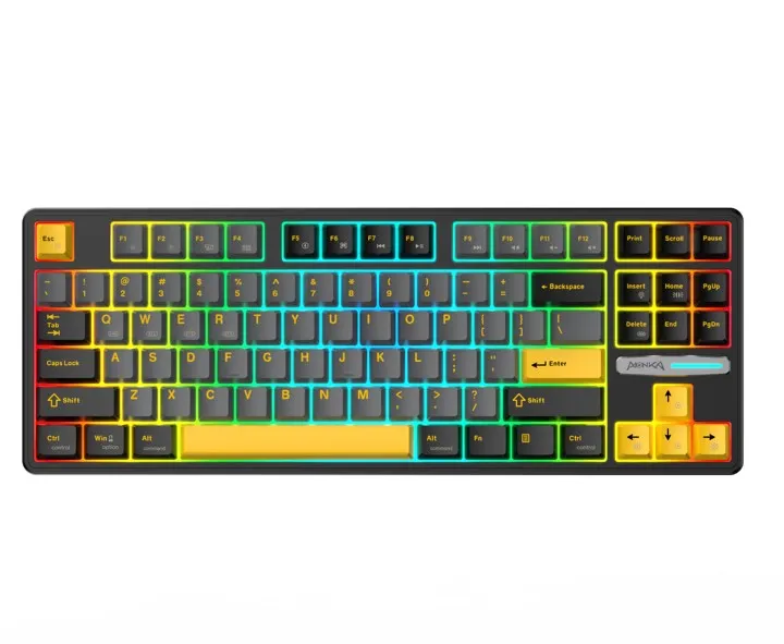 MARVO-MONKA 3087 Gasket Mount Mechanical Black Yellow Keyboard