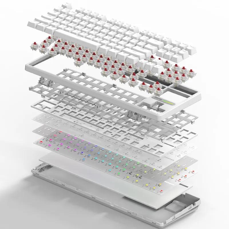 MARVO-MONKA 3087 Gasket Mount Mechanical Black Yellow Keyboard