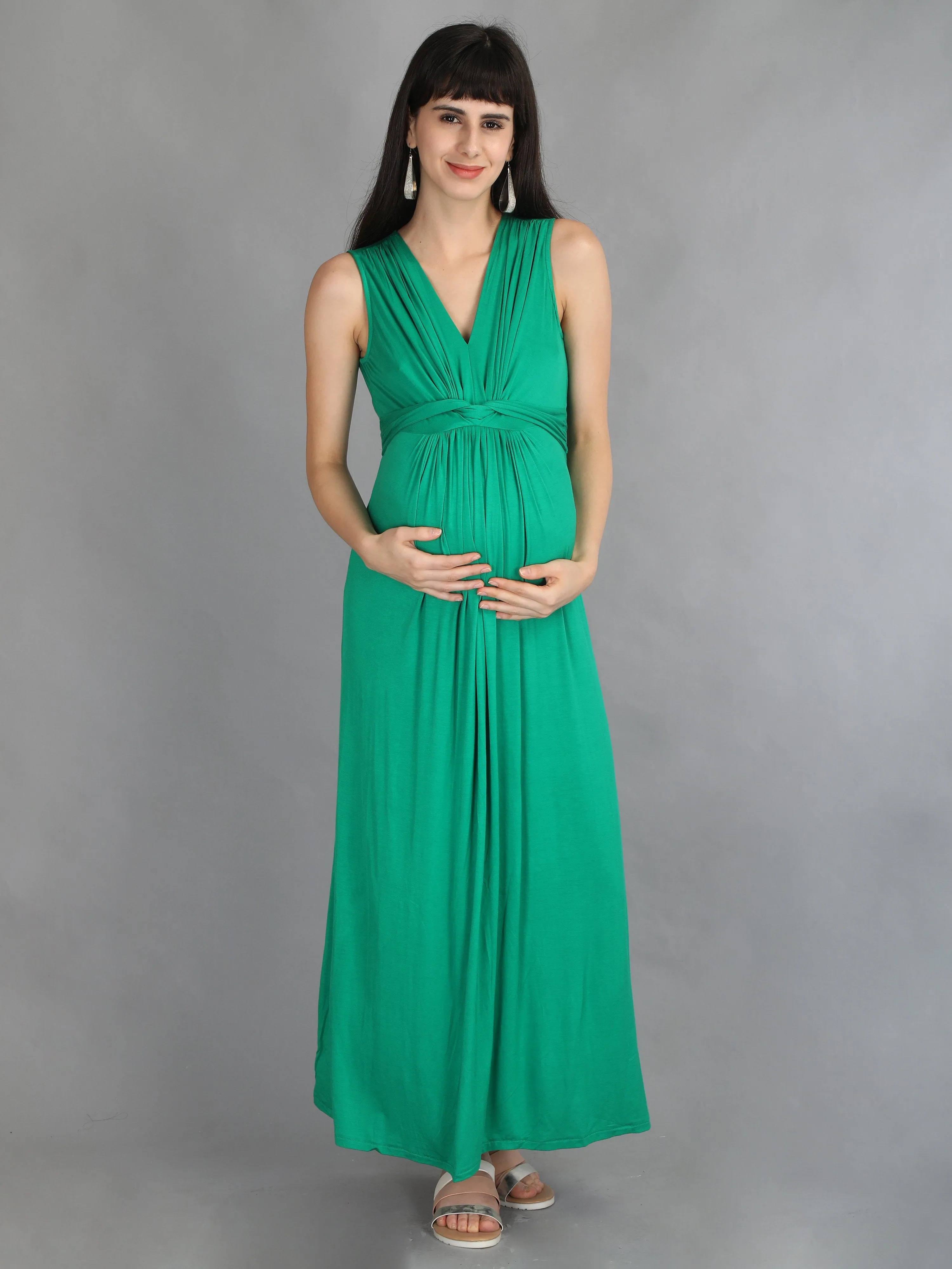 Mesmerising Green Maternity Dress