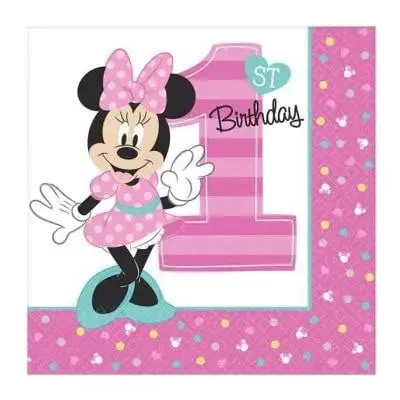 Minnie Mouse Fun to be One Napkins - Lunch 16 Pkt