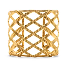 Monique Lattice Grande Cuff - Gold