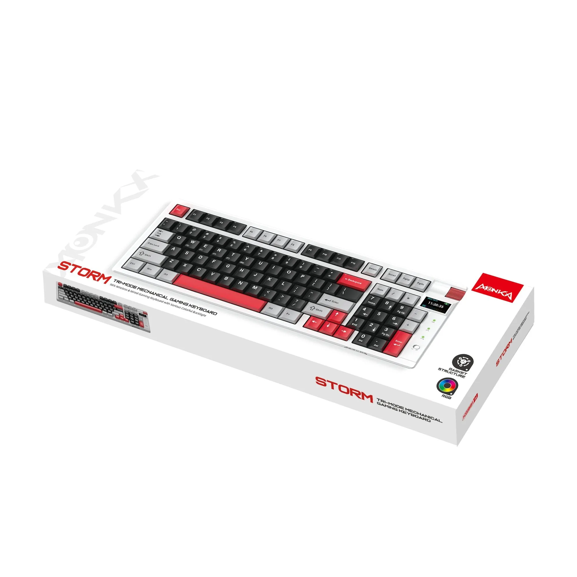 Monka Storm Wireless Mechanical RGB Keyboard (Tri-Mode)