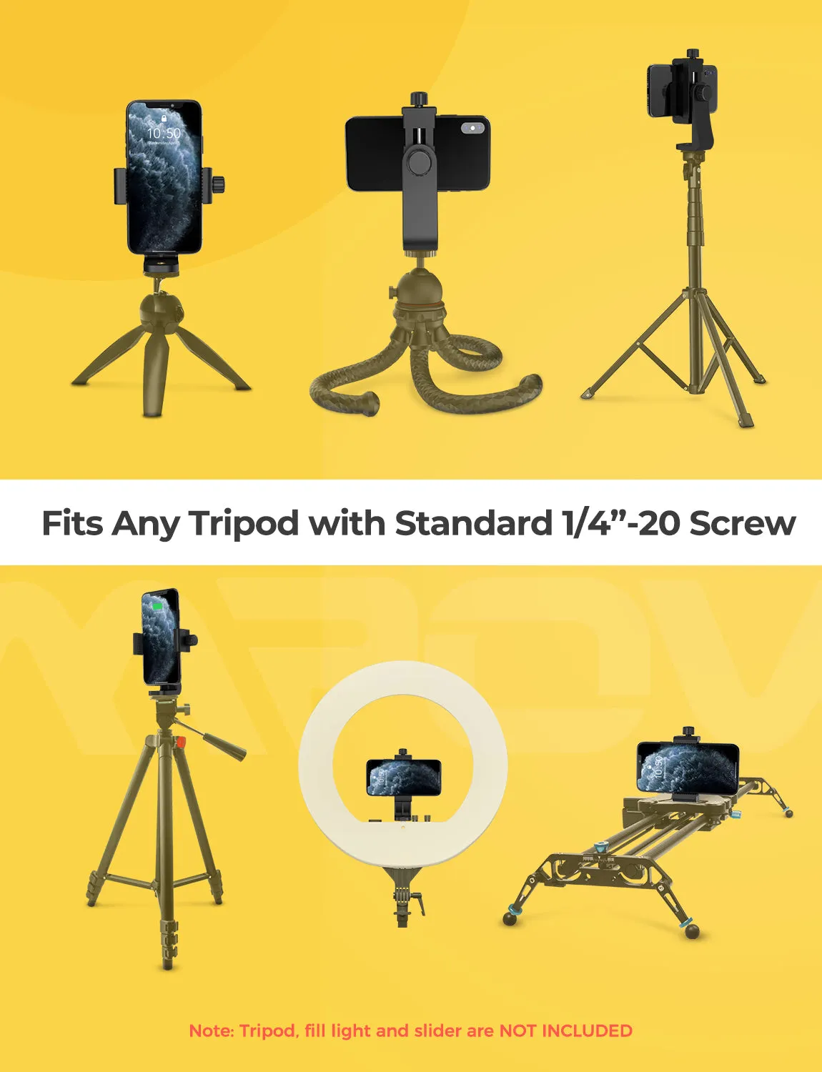 MPOW PA204A Universal Smartphone Tripod Adapter with Bluetooth Remote