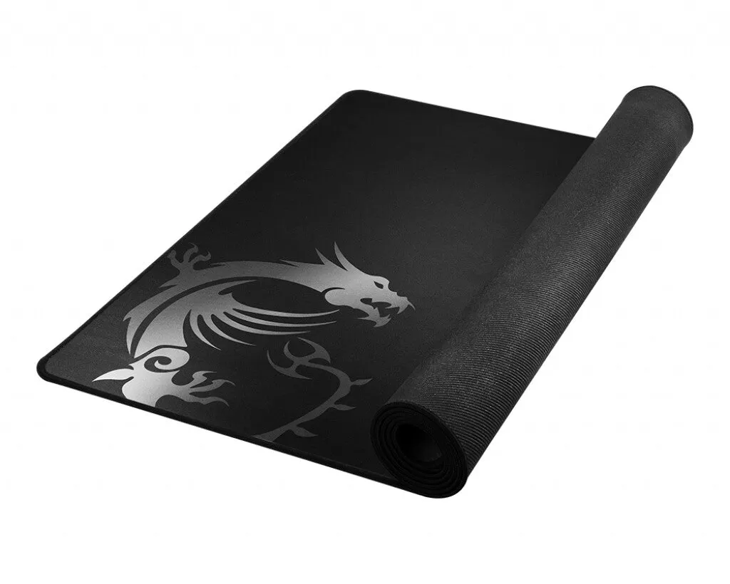 MSI AGILITY GD80 Gaming Mousepad '1200mm x 600mm, Soft touch silk surface, Iconic dragon design, Anti-slip and shock-absorbing rubber base, Reinforced stitched edges'