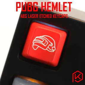 Novelty Shine Through Keycaps ABS Etched, Shine-Through pubg BATTLEGROUNDS level 3 helmet black red custom mechanical keyboards