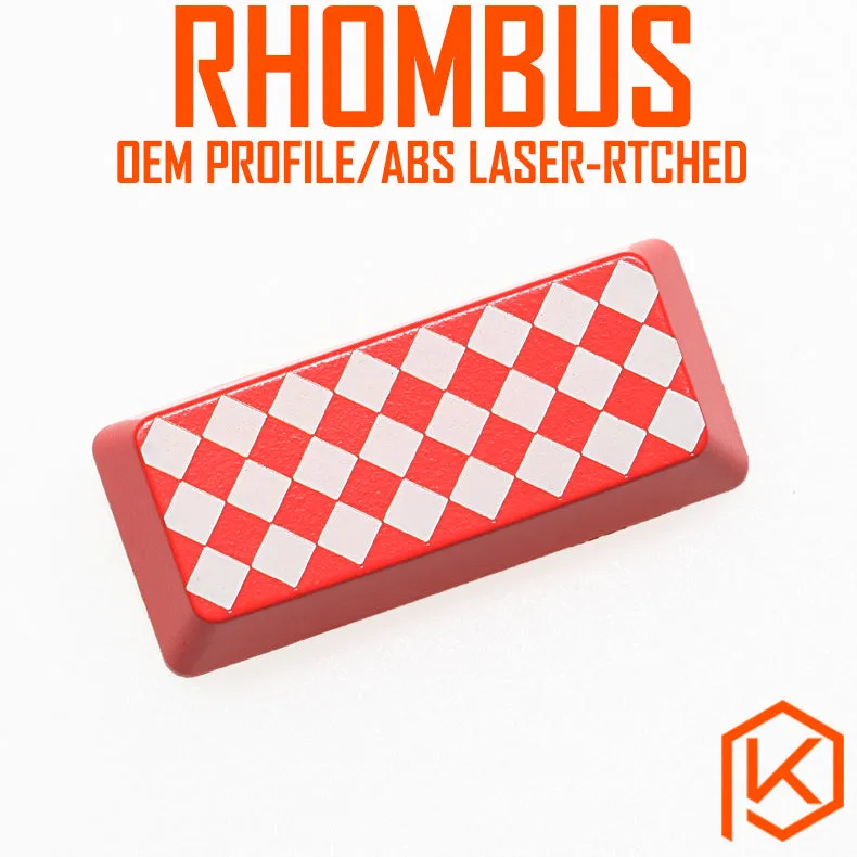 Novelty Shine Through Keycaps ABS Etched Shine-Through rhombus black red for custom mechanical keyboard Enter 2.25u 2u