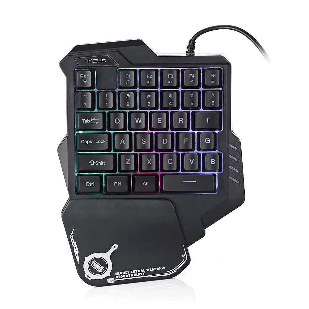 One-Handed Mechanical Gaming Keyboard RGB Backlit Portable Mini Gaming Keypad Game Controller