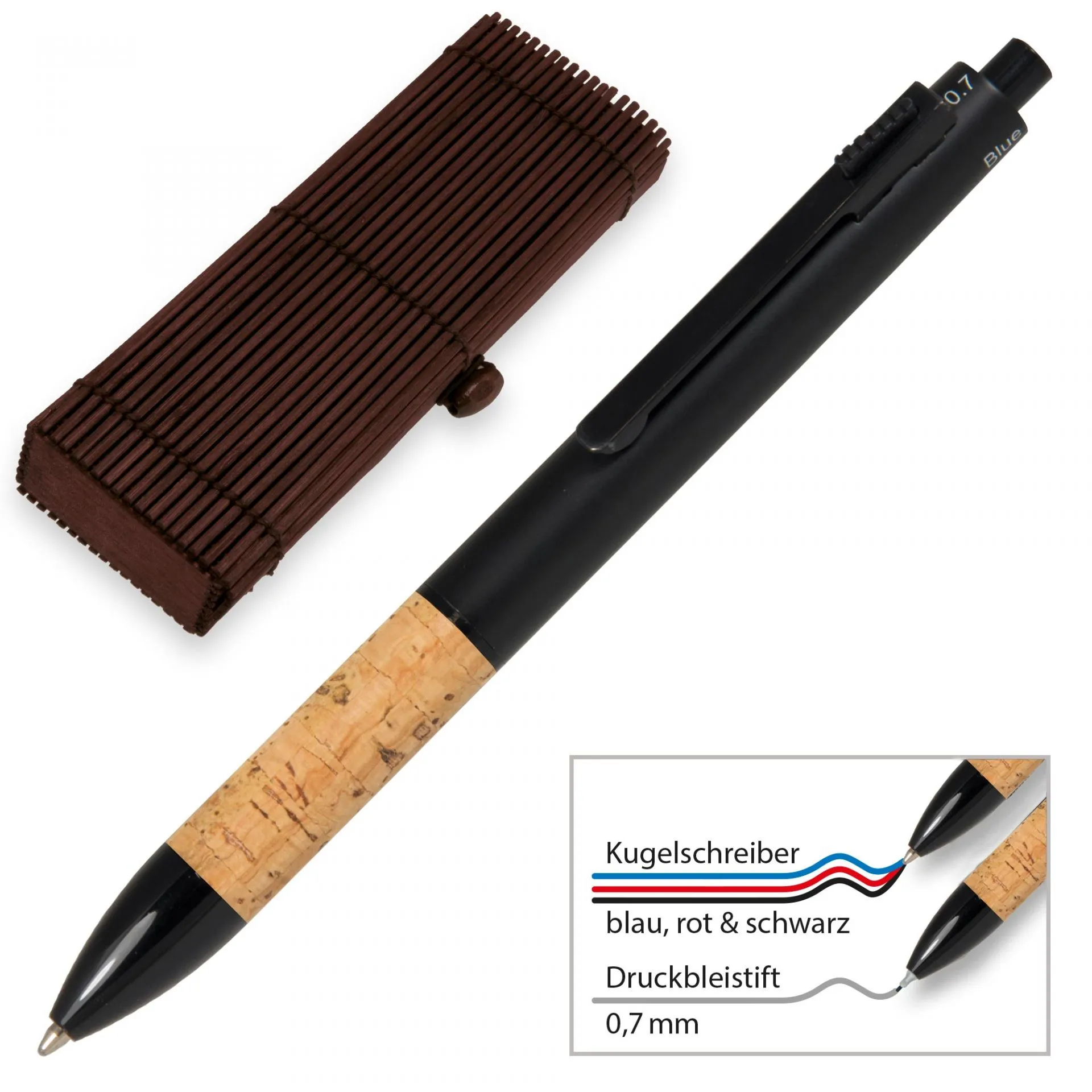 ONLINE Multifunction Pen - Cork Brown Black Trim (3 1)