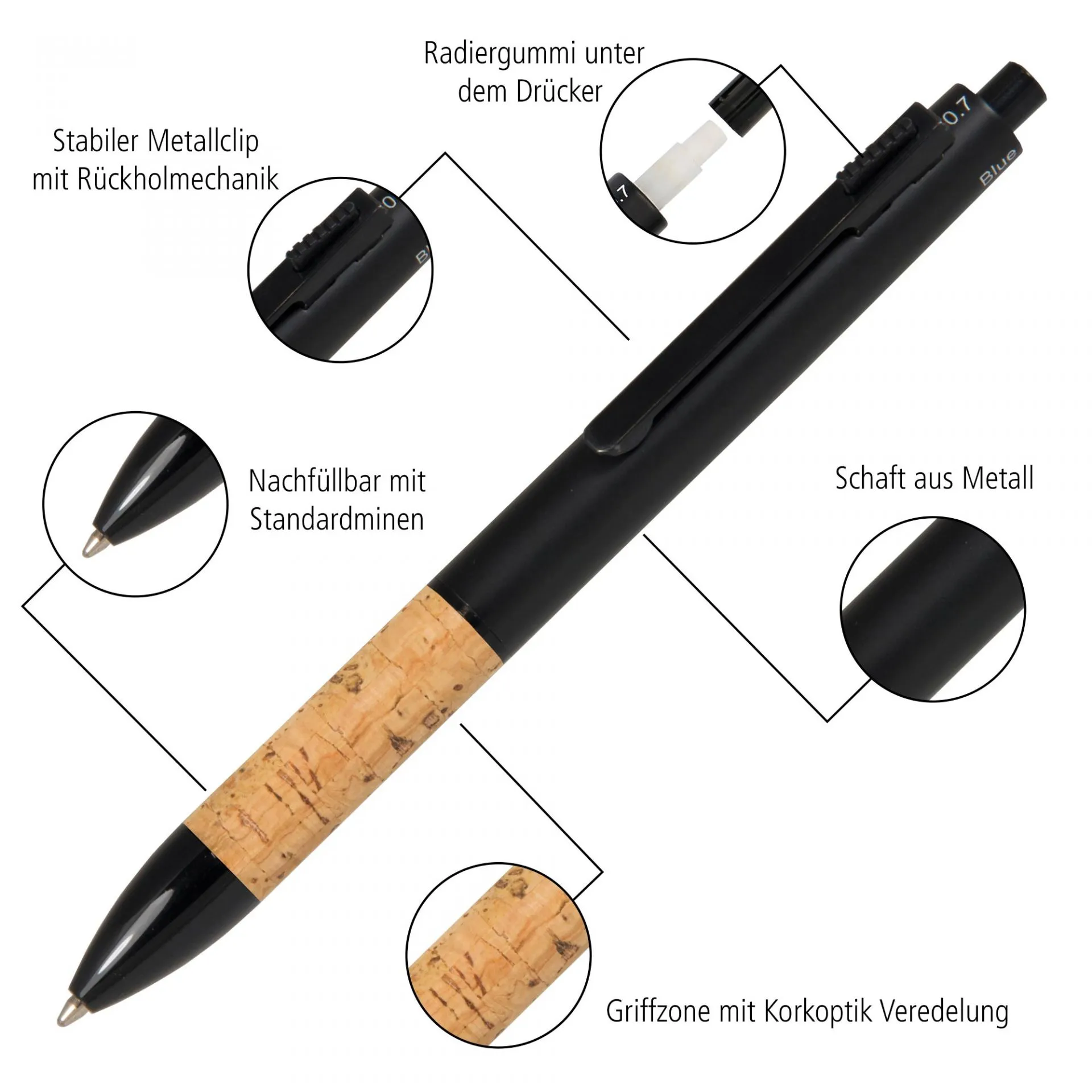 ONLINE Multifunction Pen - Cork Brown Black Trim (3 1)