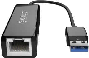 Orico UTJ-U3-BK-BP USB 3.0 to Gigabit Ethernet Adapter - Black