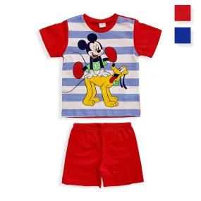 Pigiama Disney Mickey Mouse in cotone mezze maniche neonato bambino 5507