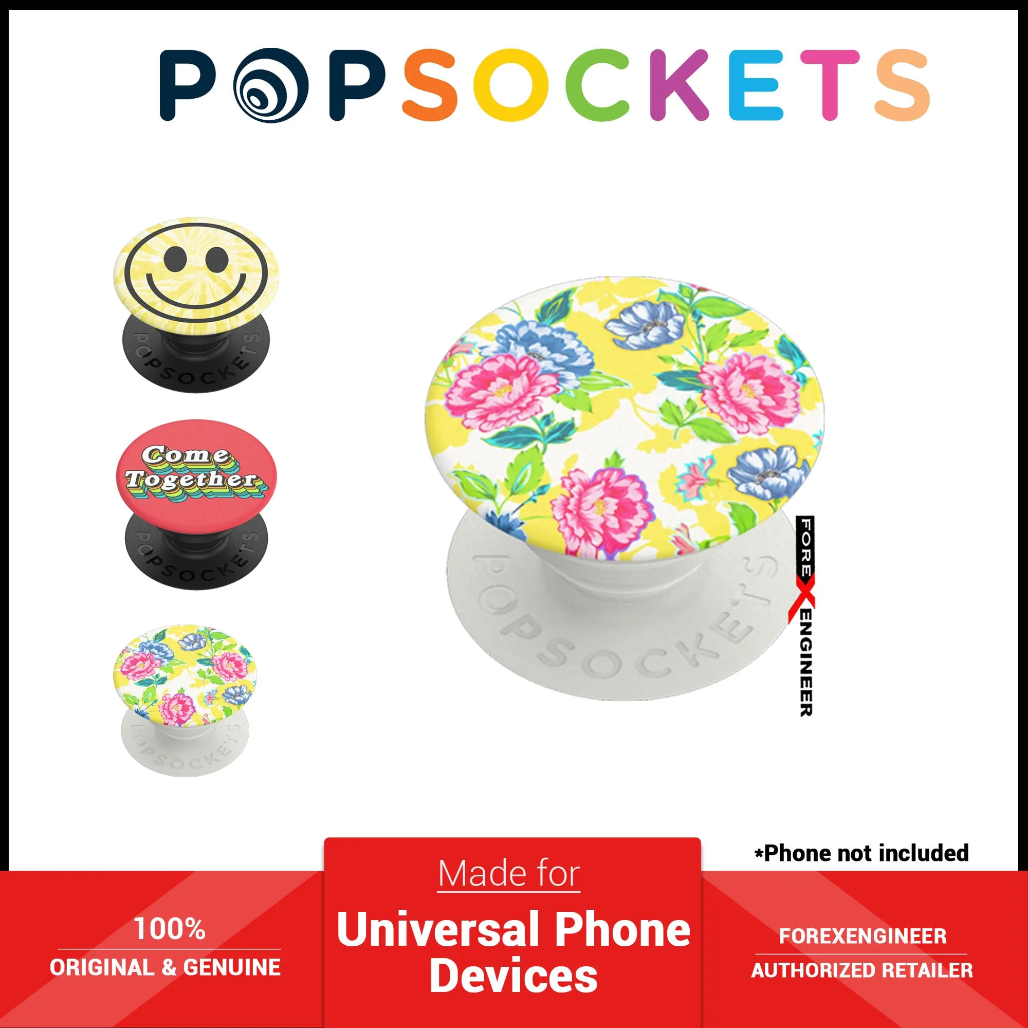 PopSockets PopGrip Swappable - Heritage Rose White