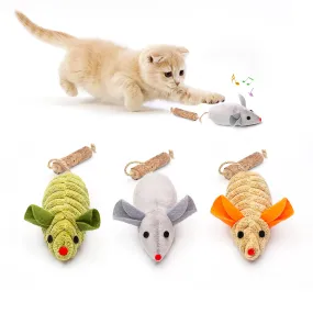 Potaroma Cat Toys 3Pcs Squeak Mice, Mouse-shaped cat toys